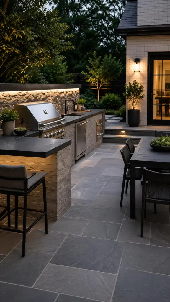 Bluestone Patio Outdoor Kitchen