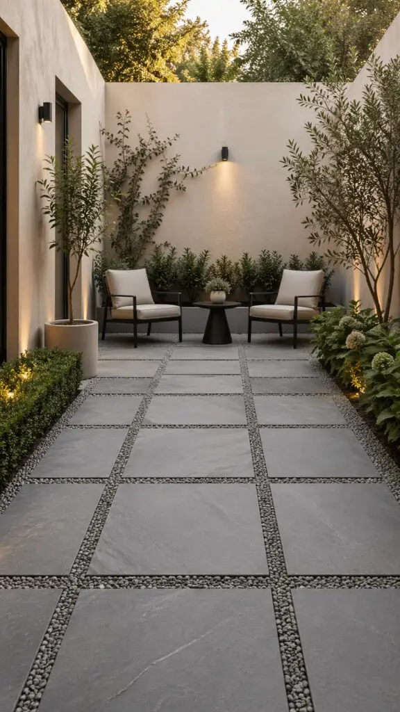 Bluestone Patio With Gravel