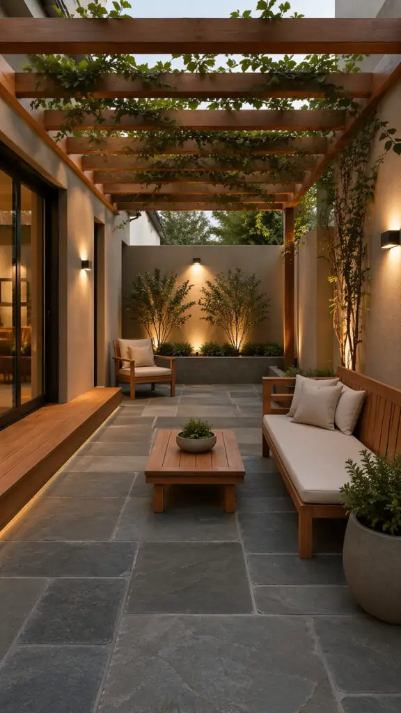 Bluestone Patio With Wood