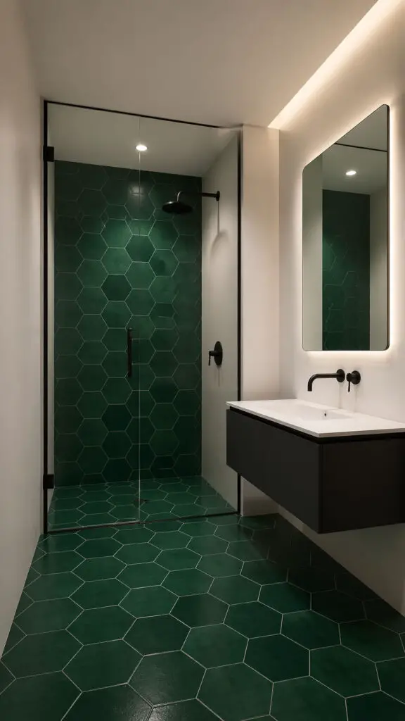 Bold Hexagon Bathroom Color
