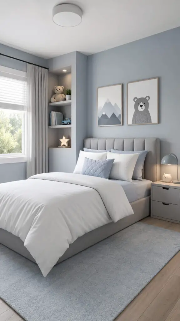 Boys Room Pastel Blue Gray