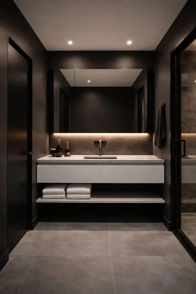 Charcoal Wall Elegance Masculine Bathroom