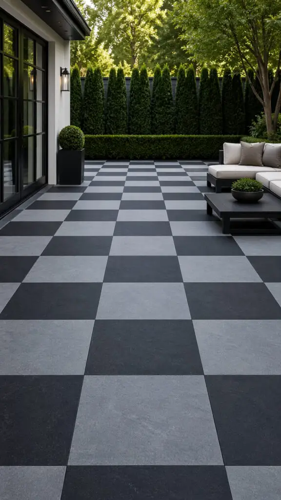 Checkered Bluestone Patio Pattern