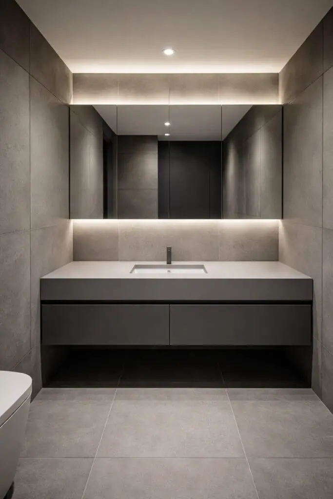 Clutter Free Space Masculine Bathroom