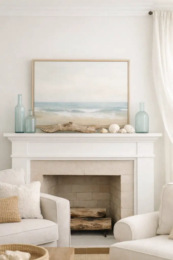 Coastal living room with serene decor
