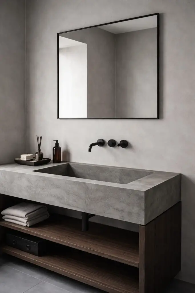Concrete Sink Design Masculine Bathroom