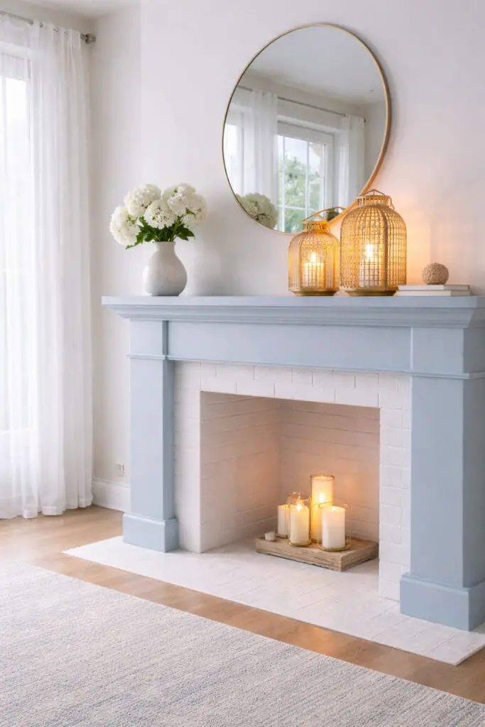 Cozy evening in a light filled living room