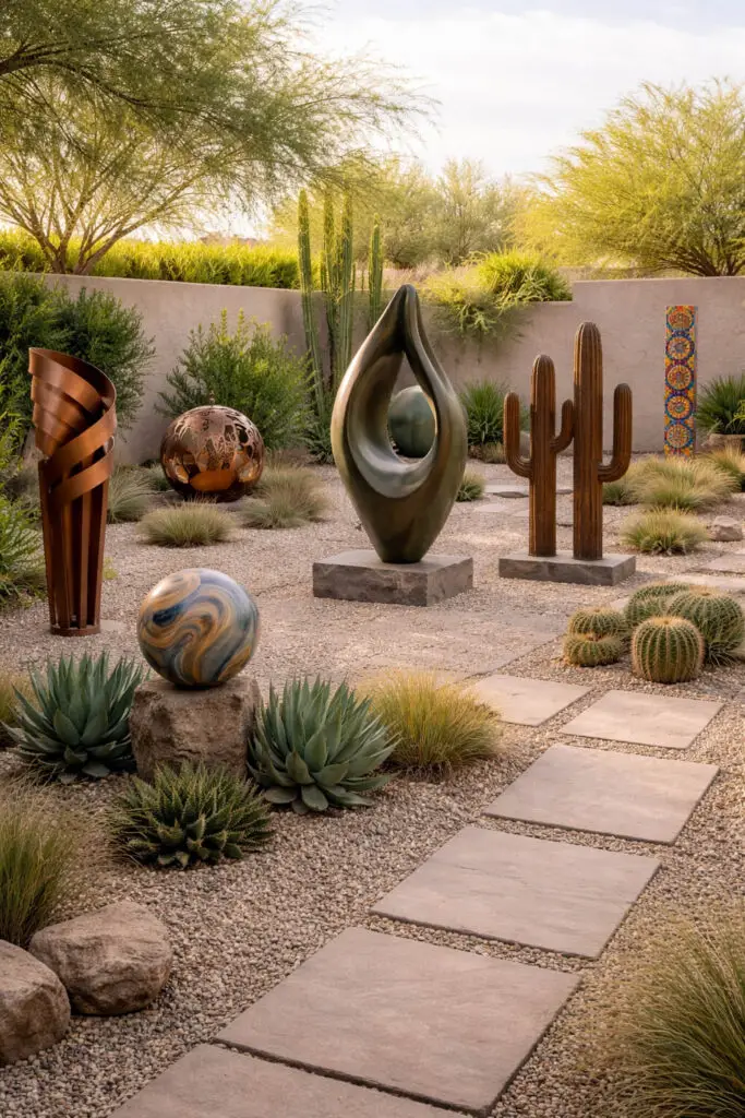 Desert garden by afternoon light