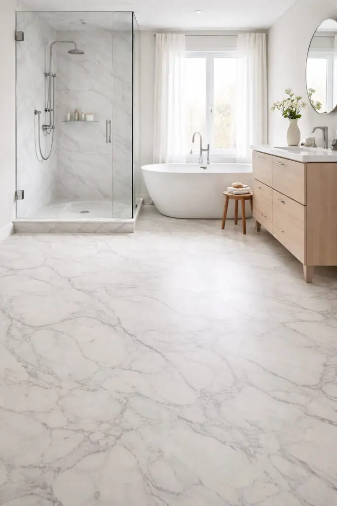 Elegant bathroom with natural light