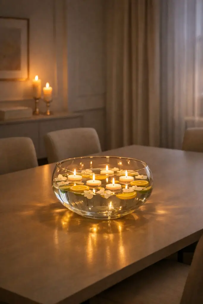 Elegant evening dining ambiance