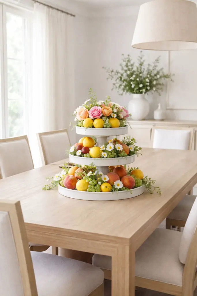 Elegant summer dining centerpiece display