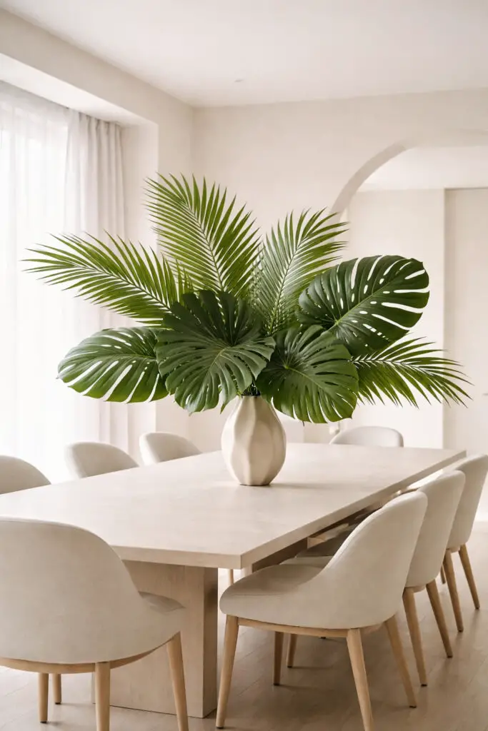 Elegant tropical dining room centerpiece