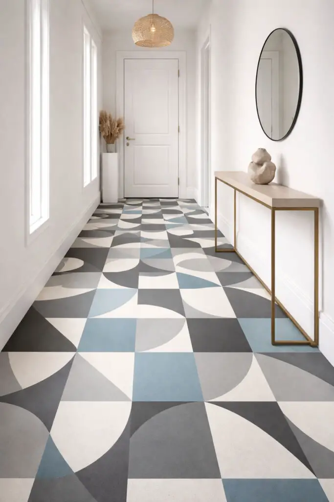 Geometric elegance in a minimalist hallway