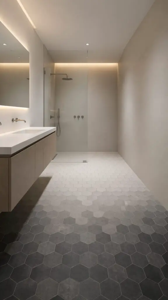 Gradient Hexagon Bathroom Flow