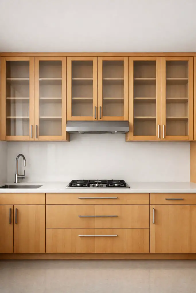 Maple Cabinets Glass Display