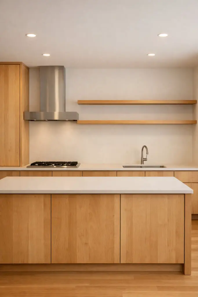 Maple Cabinets Open Shelves