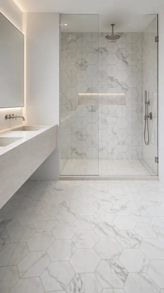 Marble Hexagon Bathroom Luxe