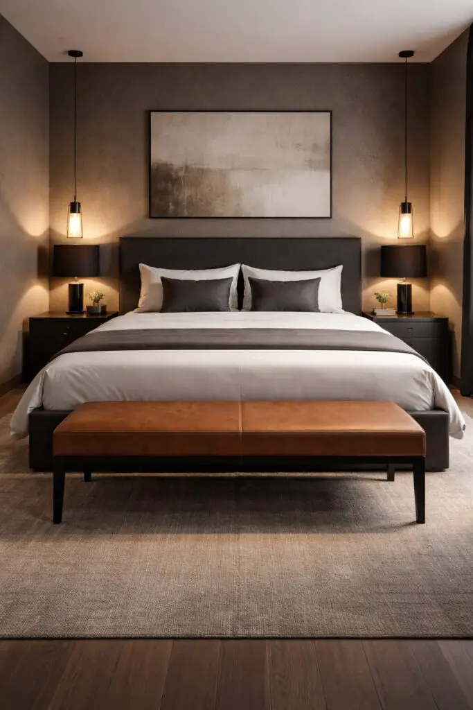 Masculine Bedroom Bench Detail