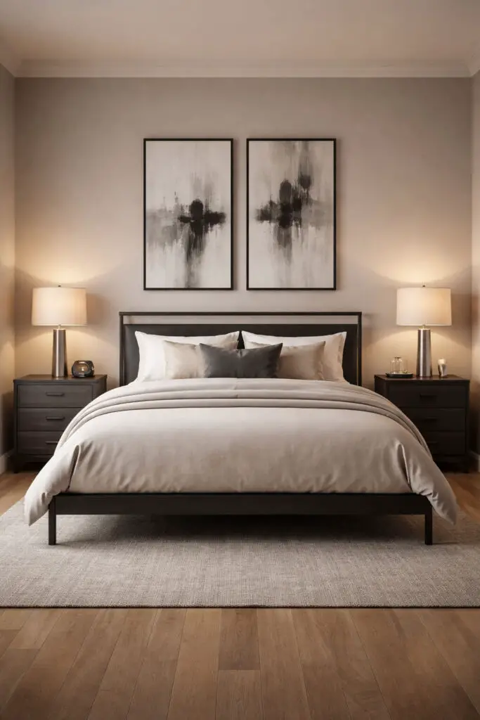 Masculine Bedroom Metal Finishes