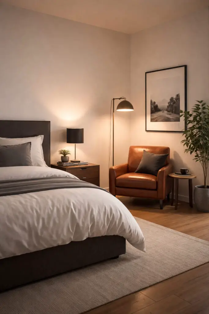 Masculine Bedroom Reading Corner