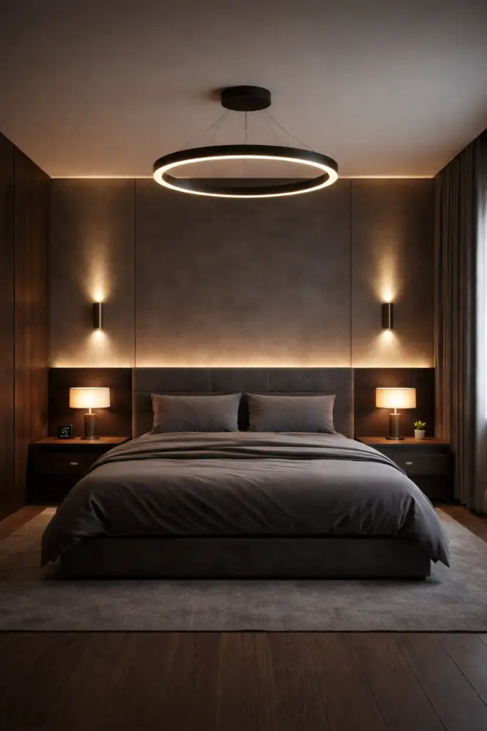 Masculine Bedroom Smart Lighting