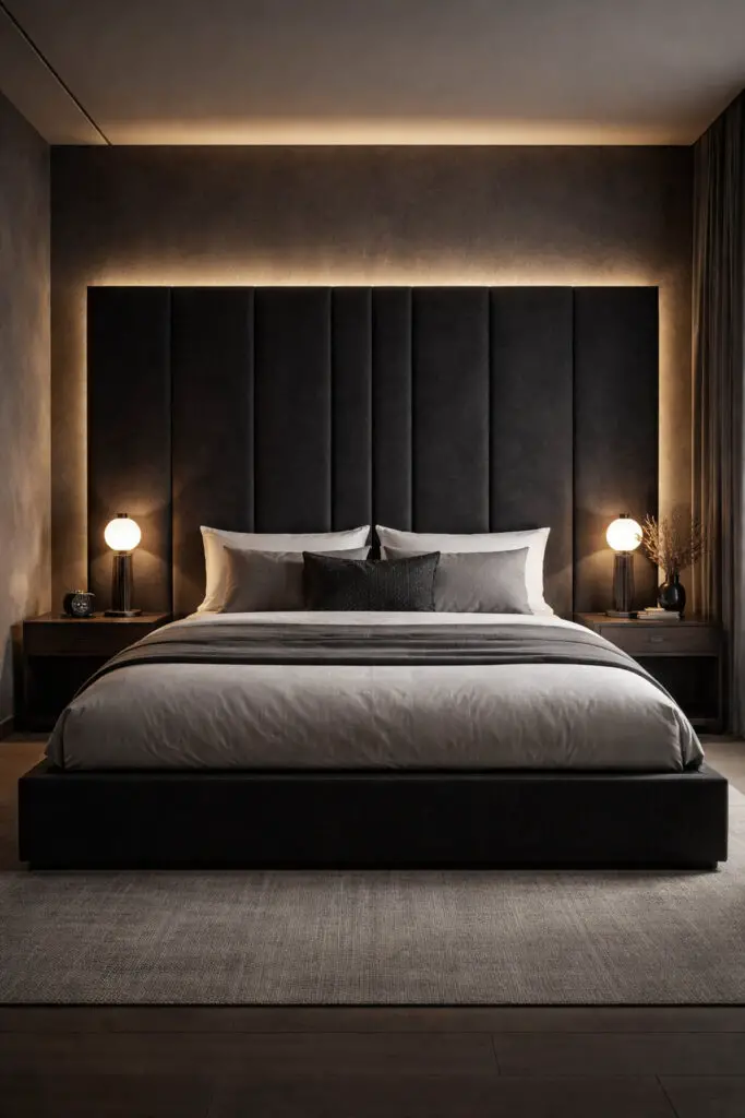 Masculine Bedroom Statement Headboard