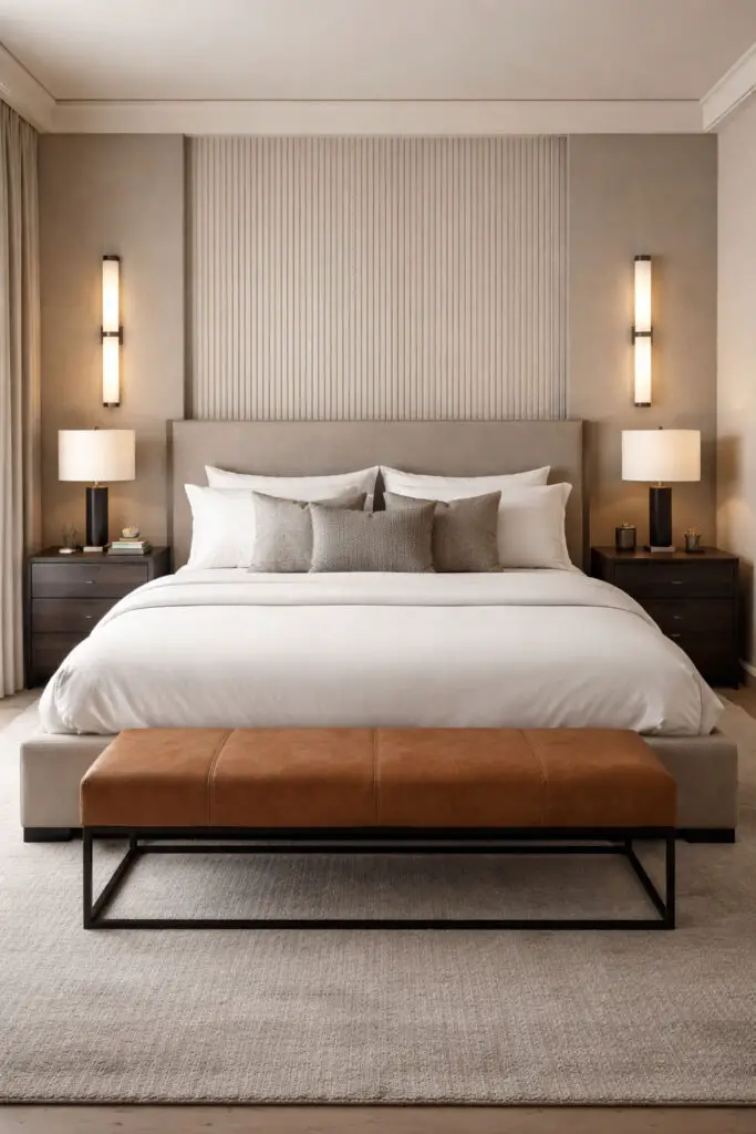 Masculine Bedroom Textured Layers