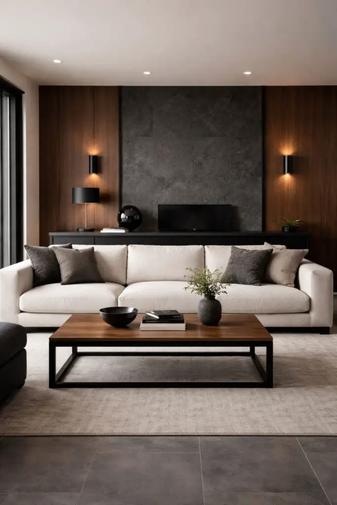 Masculine Living Room Balanced Comfort