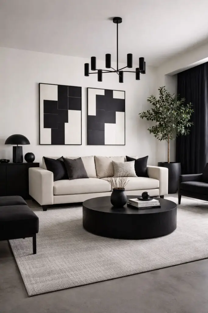 Masculine Living Room Black Accents