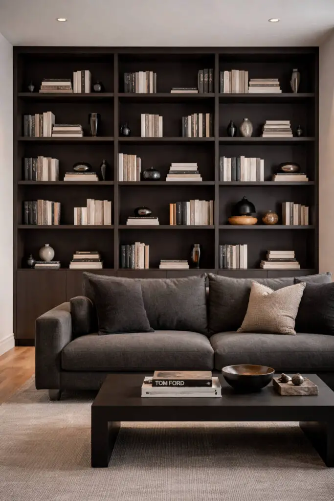 Masculine Living Room Book Display