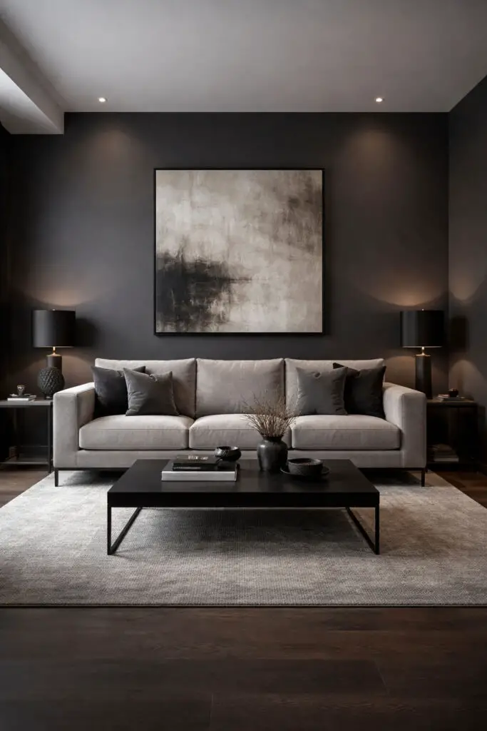 Masculine Living Room Charcoal Base