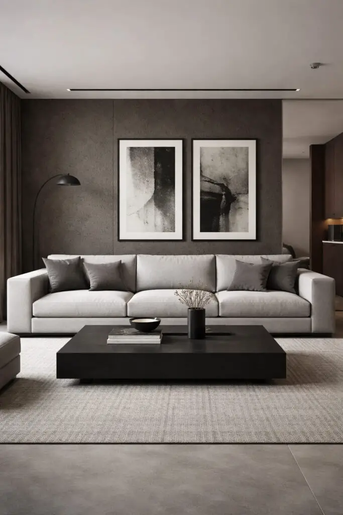 Masculine Living Room Clean Lines