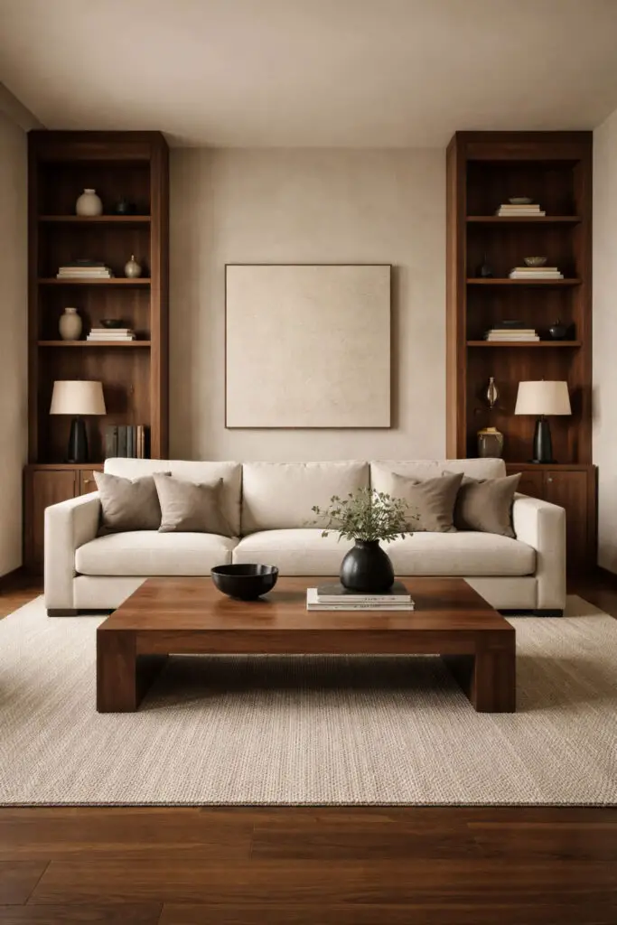 Masculine Living Room Dark Wood