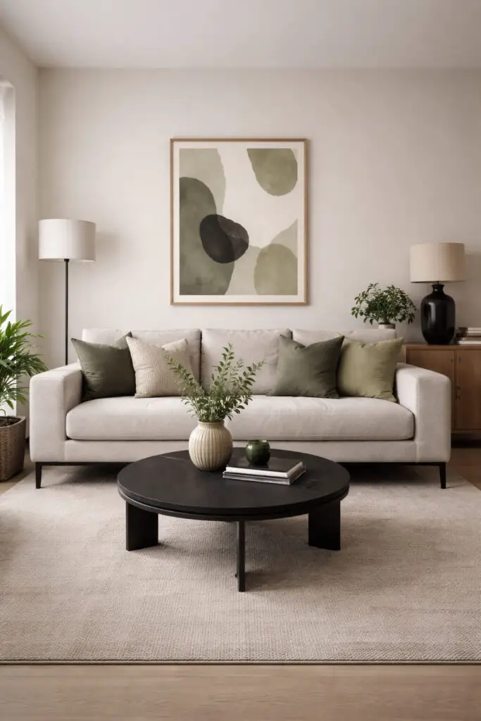 Masculine Living Room Earthy Greens