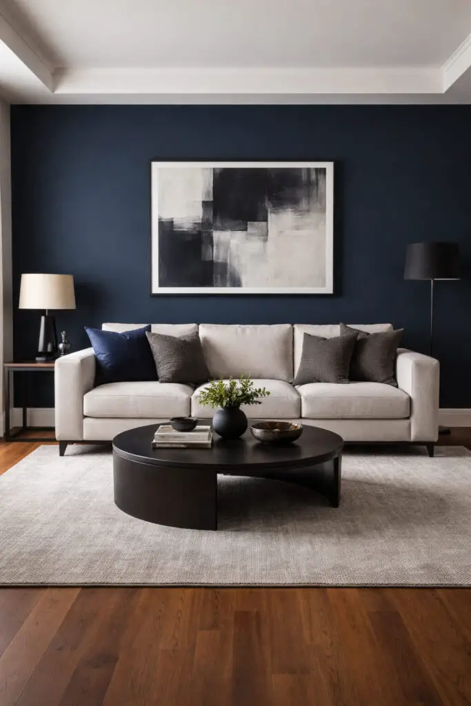 Masculine Living Room Navy Depth