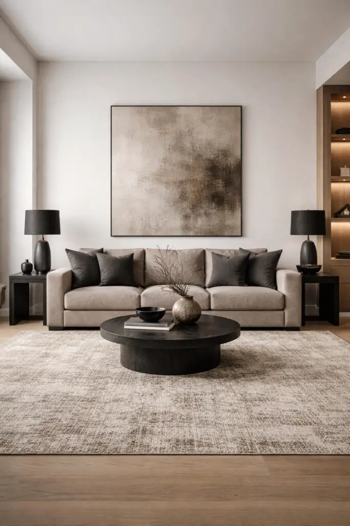Masculine Living Room Textured Rug