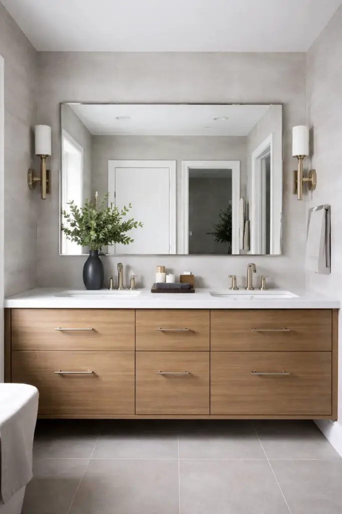 Metallic Accent Detail Masculine Bathroom