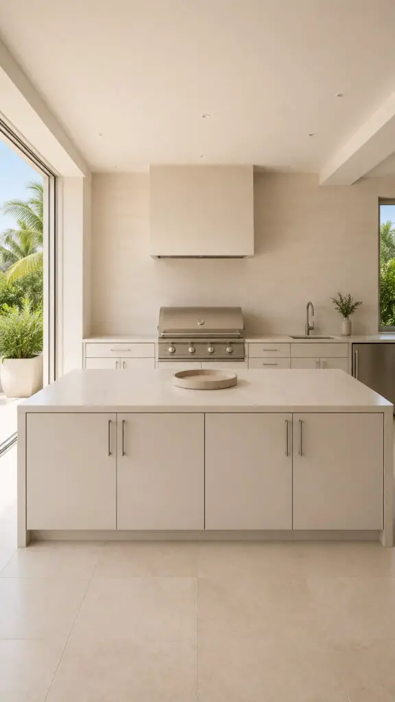 Minimal Counter Summer Kitchen Space