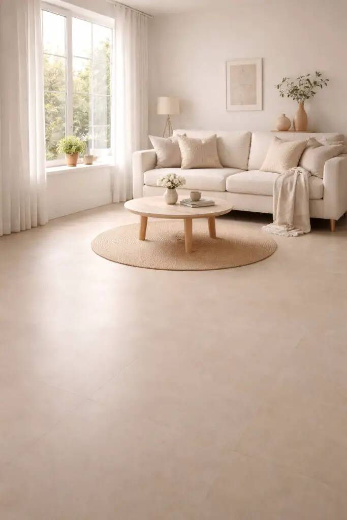 Modern minimalist living room setup