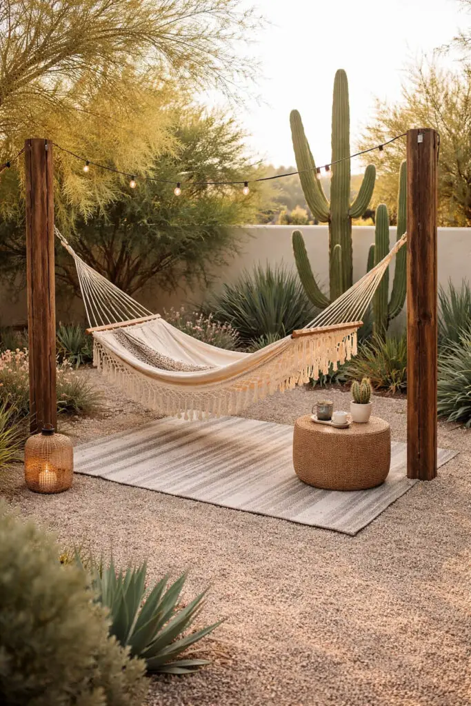Relaxing hammock corner in Arizona