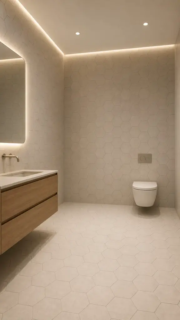 Seamless Hexagon Bathroom Flow