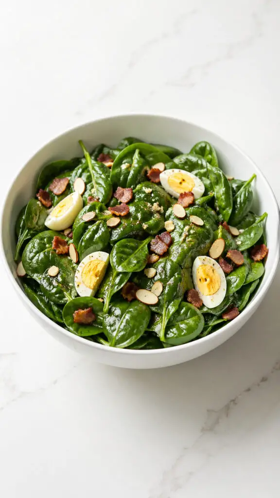 Spinach Salad with Warm Dressing