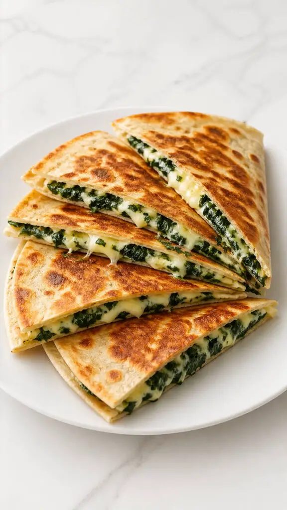 Spinach and Cheese Quesadillas