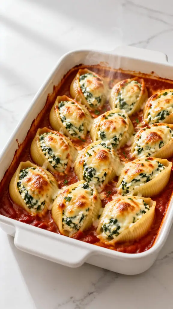Spinach and Ricotta Stuffed Shells