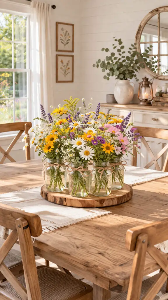 Summer Centerpiece Mason Jars