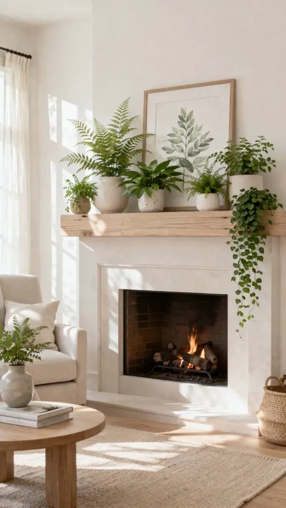 Summer Mantel Greenery