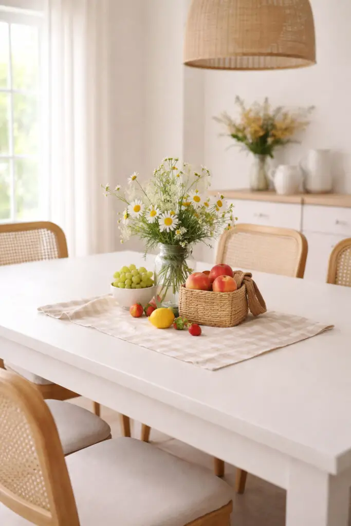 Summer dining with rustic charm