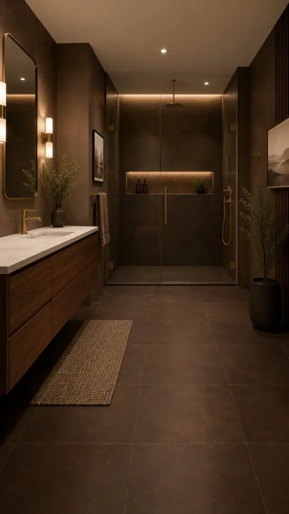 Brown Bathroom Chocolate Tiles