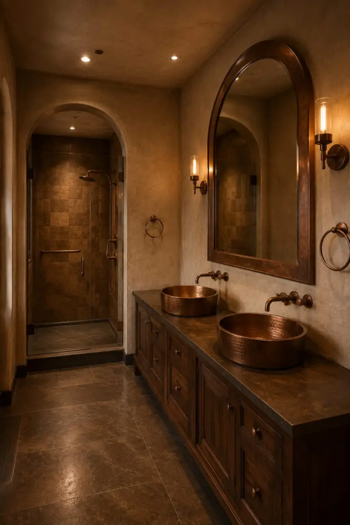 Brown Bathroom Copper Charm