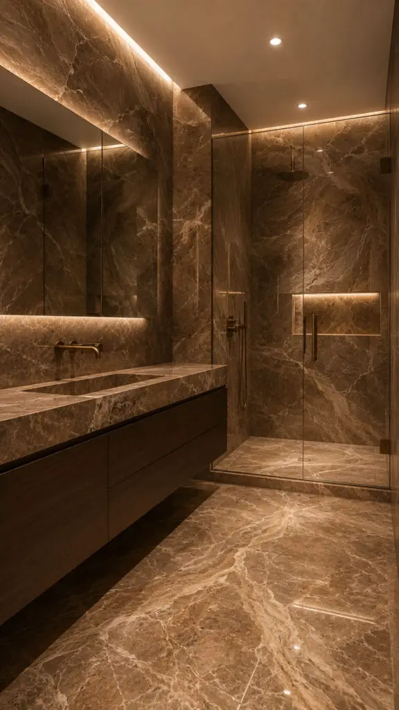 Brown Bathroom Marble Luxury